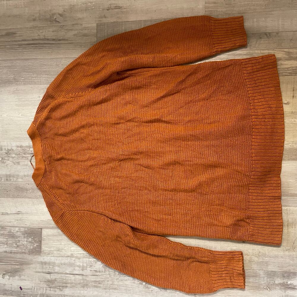 Banana Republic size XL Italian Linen Cardigan Sweater Rust - Picture 13 of 13
